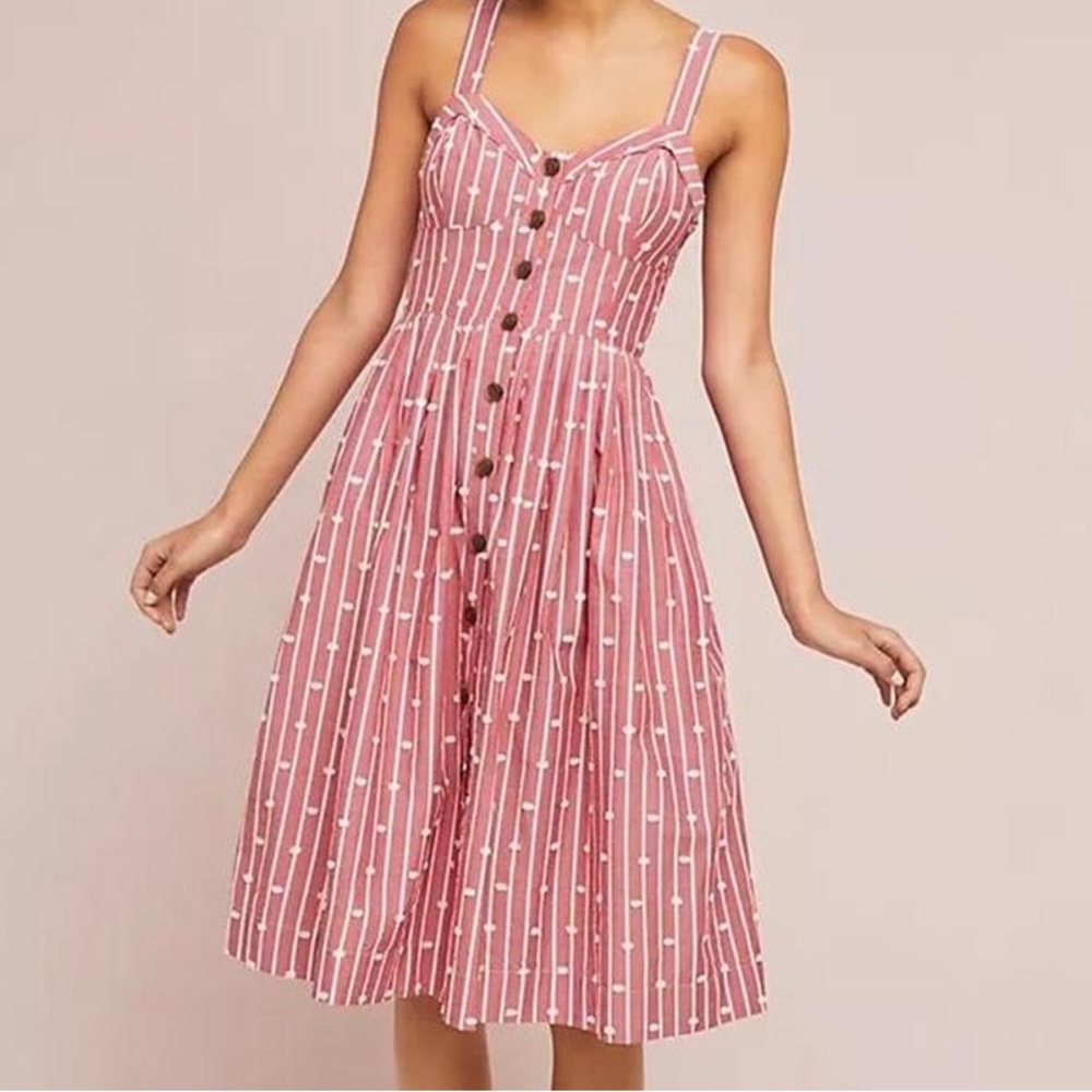 Anthropologie Hudson Pink Pinstripe Dress